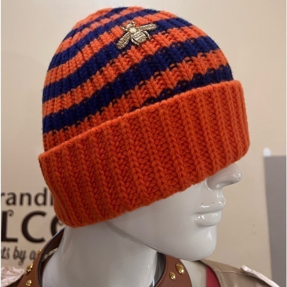 GUCCI blue & orange knit beanie! Super cute keep your head toasty NWT Authentic - Picture 1 of 7